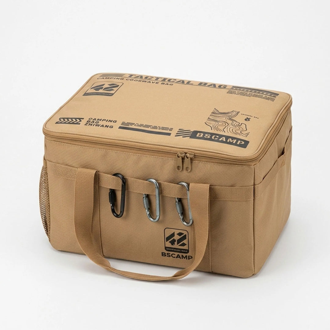 Unisex large storage bag for camping and outdoor adventures. Versatile equipment organizer for travel gear.