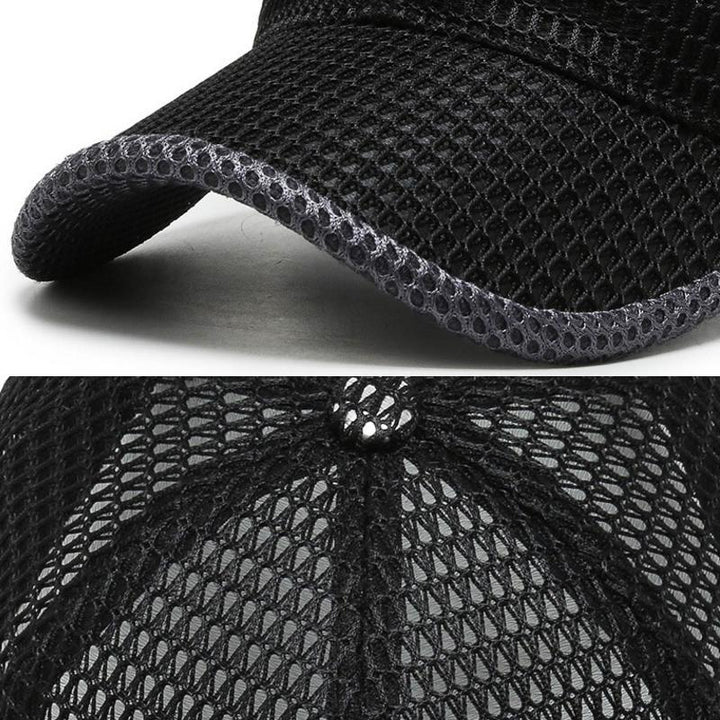 Lässige Baseballmütze mit Mesh-Panel, verstellbar, dunkelblau, ideal für Outdoor-Sommerabenteuer und Sportarten.