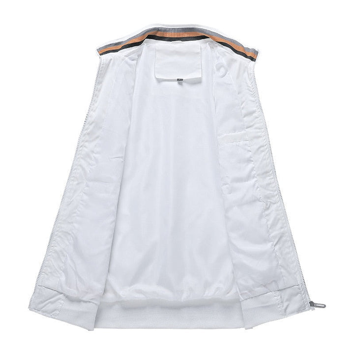 "Lässige Herren Bomberjacke für Herbst, blaue Farbe, lange Ärmel, idealer Schutz vor Wind und leichtem Regen."