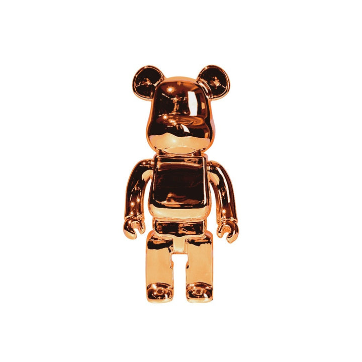 "Lebendige Bearbricks Skulptur mit buntem Design, ideal als stylische Tischdekoration und Sammlerfigur, aus Harz gefertigt."