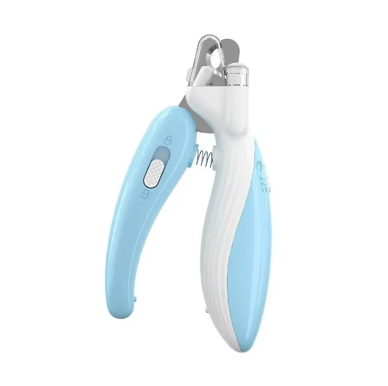 Secure-grip LED pet nail clippers, ideal grooming tool for pet owners with dogs or cats.