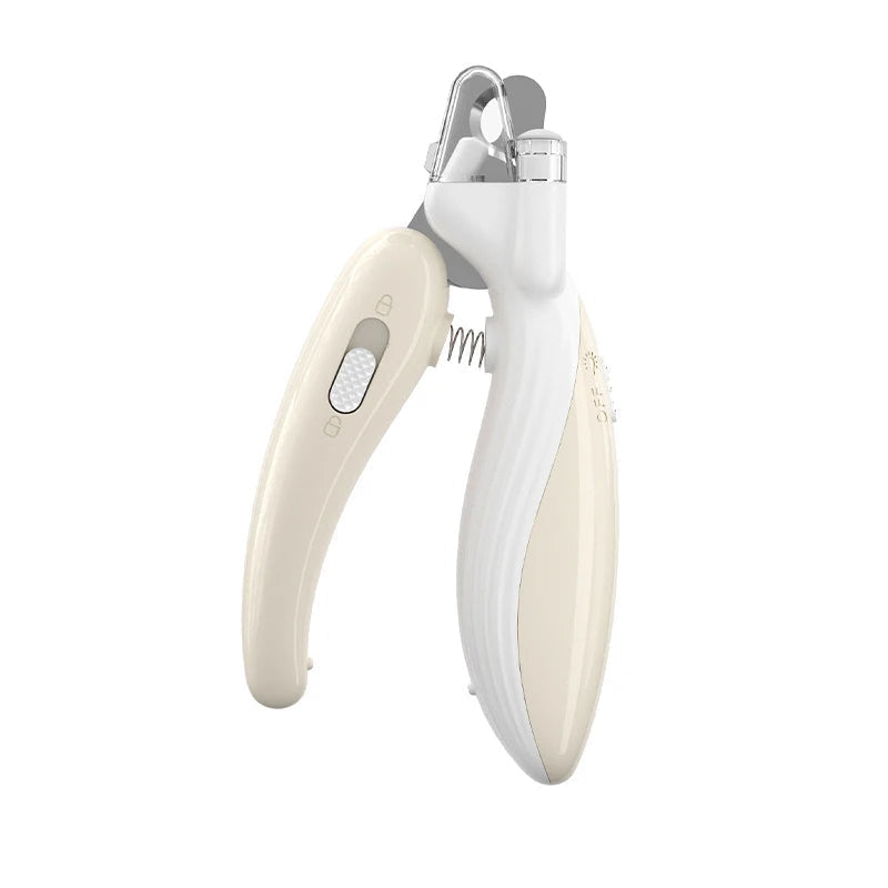 Safe LED dog nail clippers with integrated light for precise pet grooming and easy trimming, ergonomic design