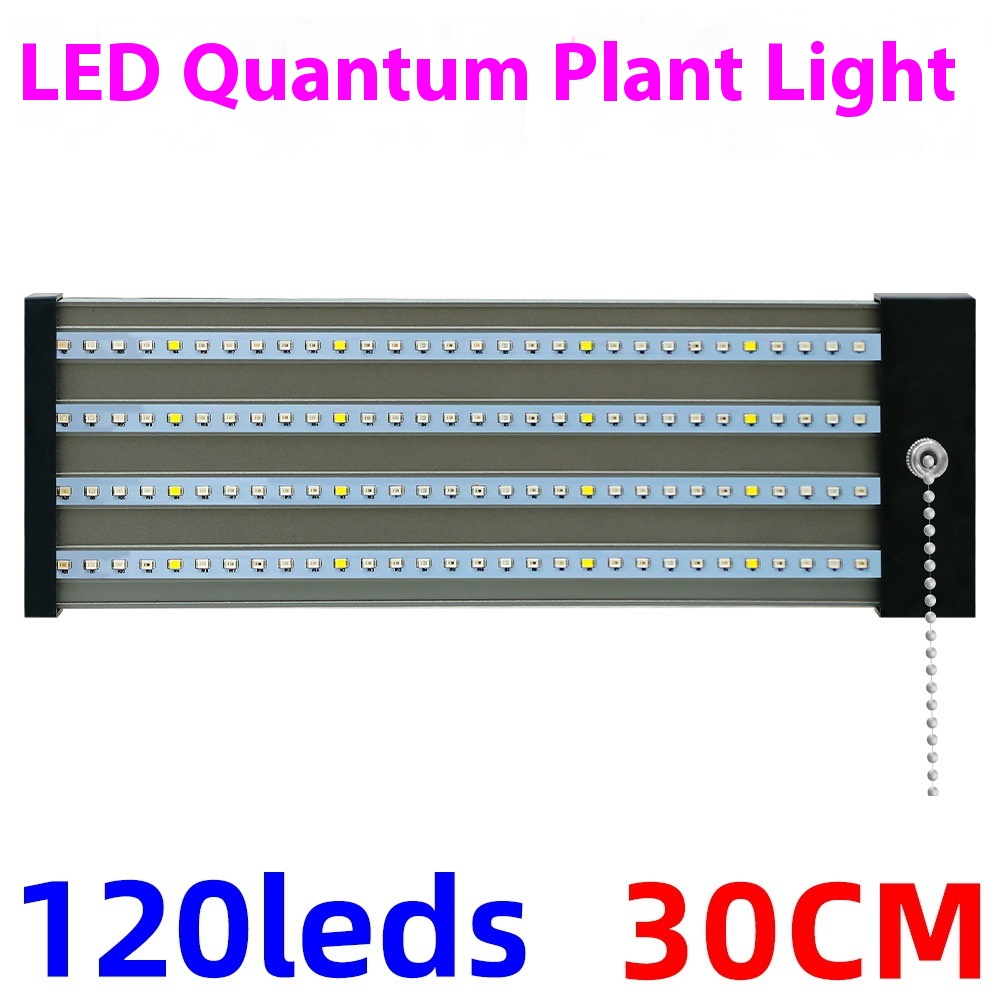 "LED Pflanzenlampe Vollspektrum, energieeffizient, mit Zugschalter, ideal für gesundes Pflanzenwachstum in Innenräumen."