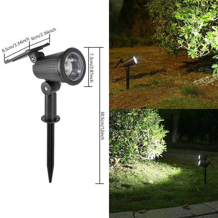 "LED Solar Gartenstrahler, wetterfest, fokussiertes Licht, perfekte Außenbeleuchtung. Ideal für Wege und Dekorationen."