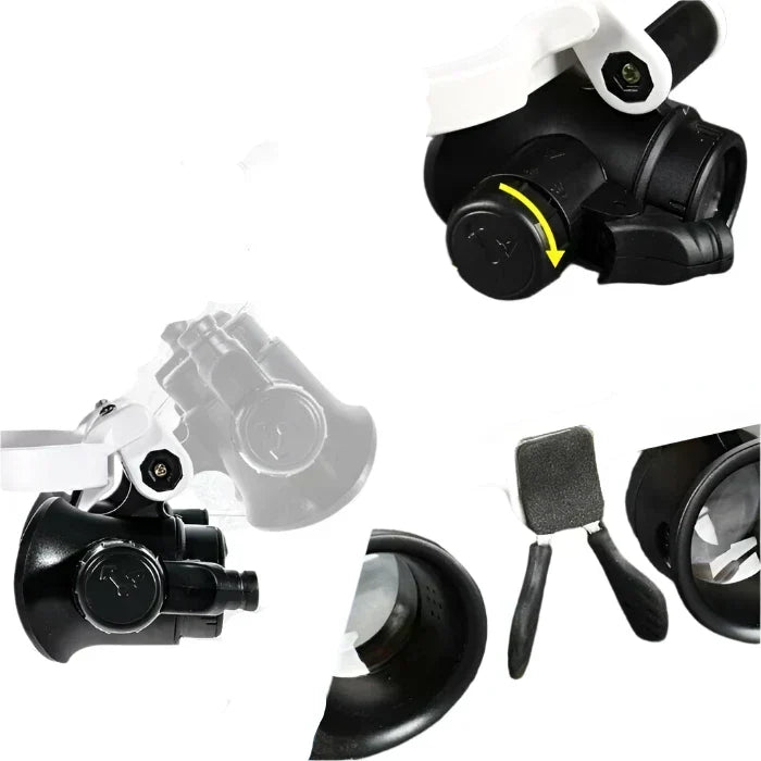 "LED-Vergrößerungsbrille mit 8x, 15x, 23x Lupen und LED-Licht, ergonomisches Design, klarer Sicht, ideal für Präzisionsarbeit