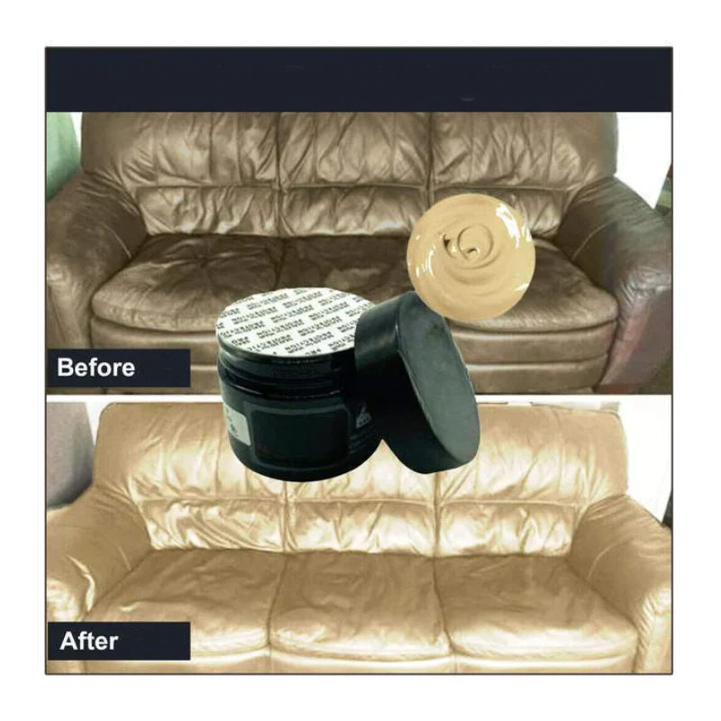 "Lederpflegecreme für strahlendes Leder, beige in Dose, sorgt für Glanz und Schutz von verblasstem Leder, vielseitig anwendba