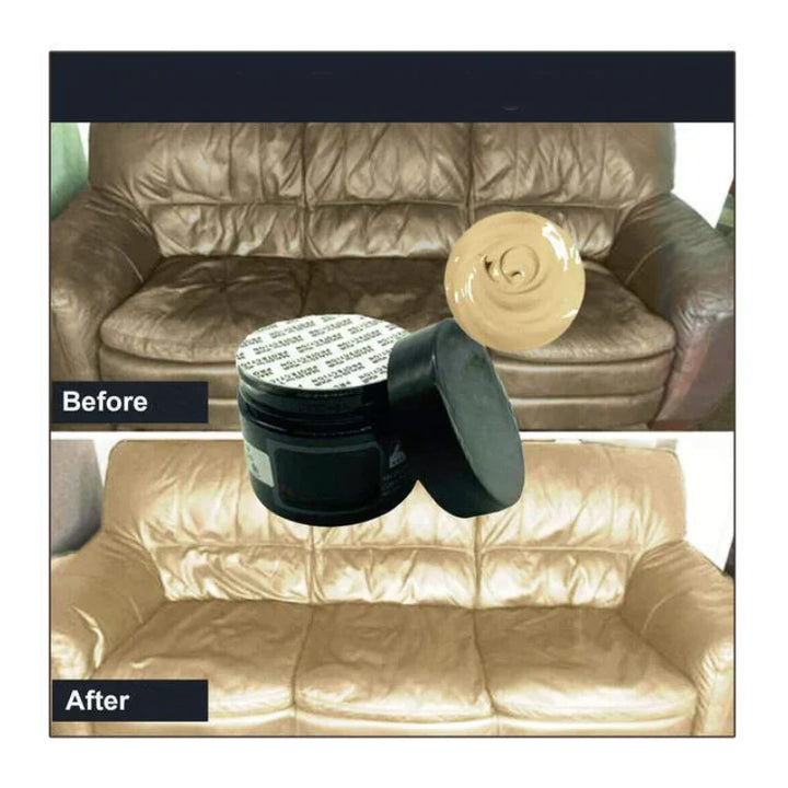 "Lederpflegecreme für strahlendes Leder, beige in Dose, sorgt für Glanz und Schutz von verblasstem Leder, vielseitig anwendba