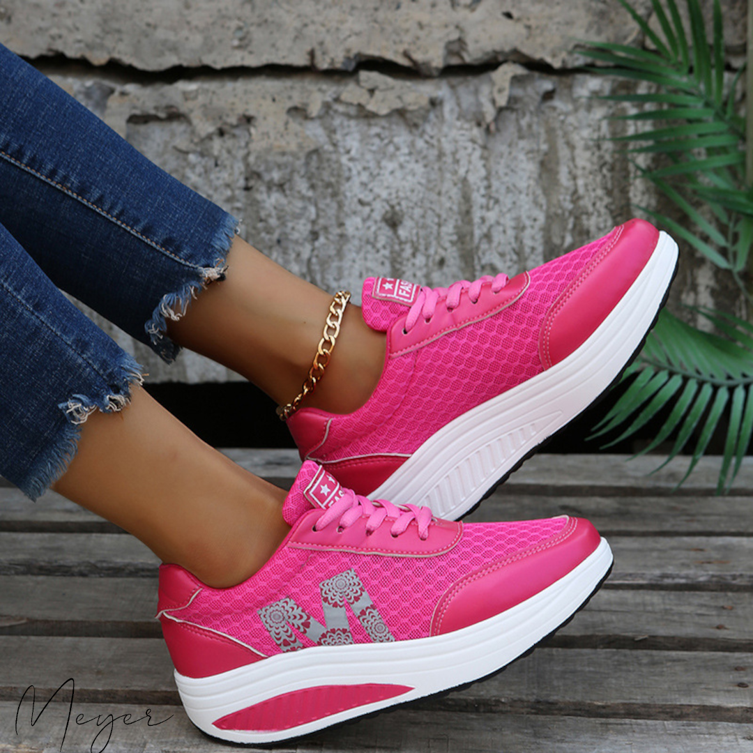 "Leichte, atmungsaktive U-förmige orthopädische Sportschuhe für Damen in modernem Design mit anatomischer Stütze."