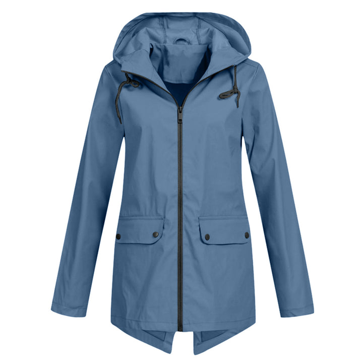 Leichte Damen Regenjacke in Apricot, wasserfest, stilvoll, hält trocken bei Regenwetter, eleganter Schnitt ideal für Alltag.