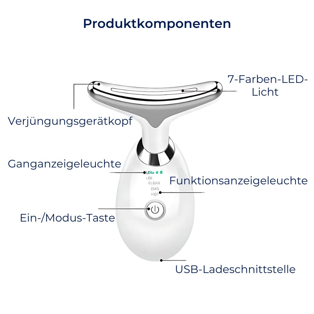 "LumiLift EMS Gesichtsformer – Kompakt, elegantes Schwarz/Weiß, EMS Mikrostrom, Hautstraffung, Anti-Aging Gerät"