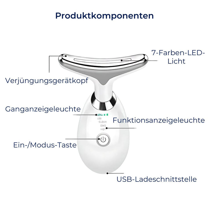 "LumiLift EMS Gesichtsformer – Kompakt, elegantes Schwarz/Weiß, EMS Mikrostrom, Hautstraffung, Anti-Aging Gerät"