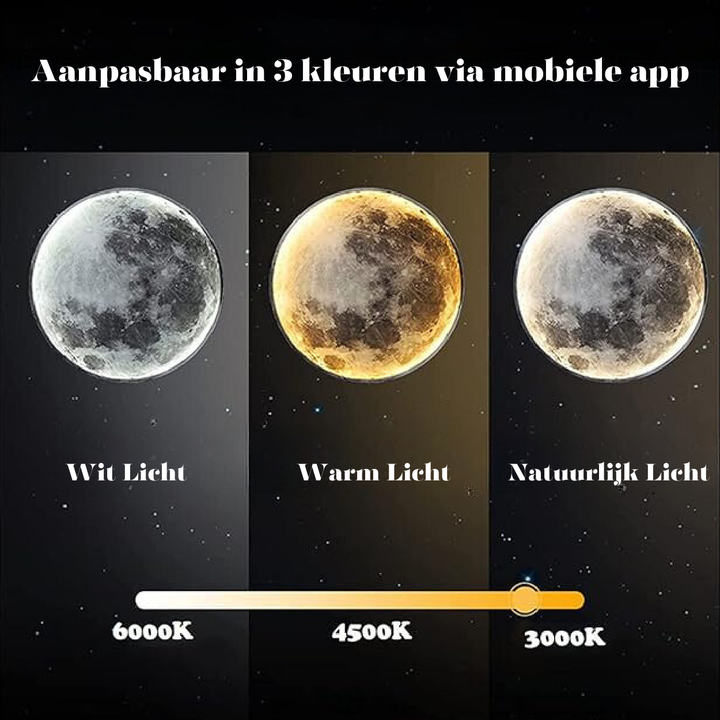 "LunaGlow Mondlampe mit realistischer Mondoberfläche und LED-Technik, dimmbar, in Bürograu, für gemütliche Beleuchtung."