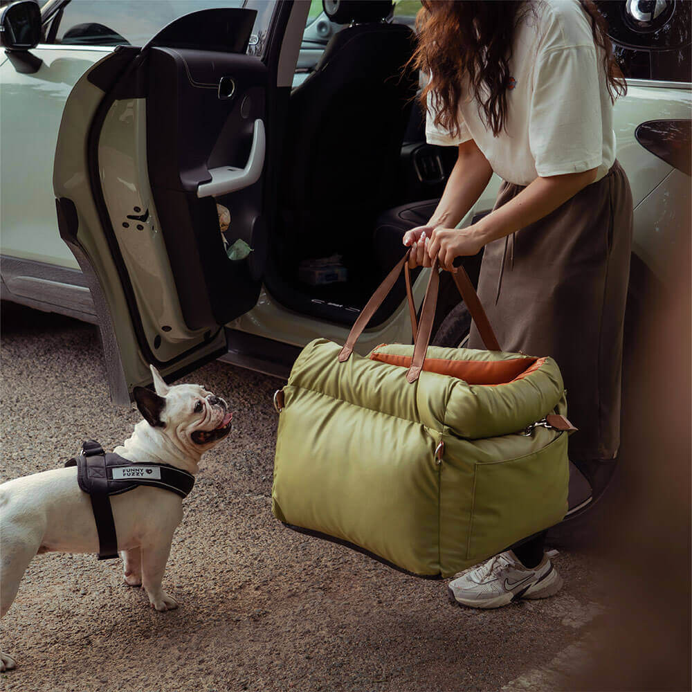 Pet safety dog car seat, designed for secure and comfortable travel for your dog.