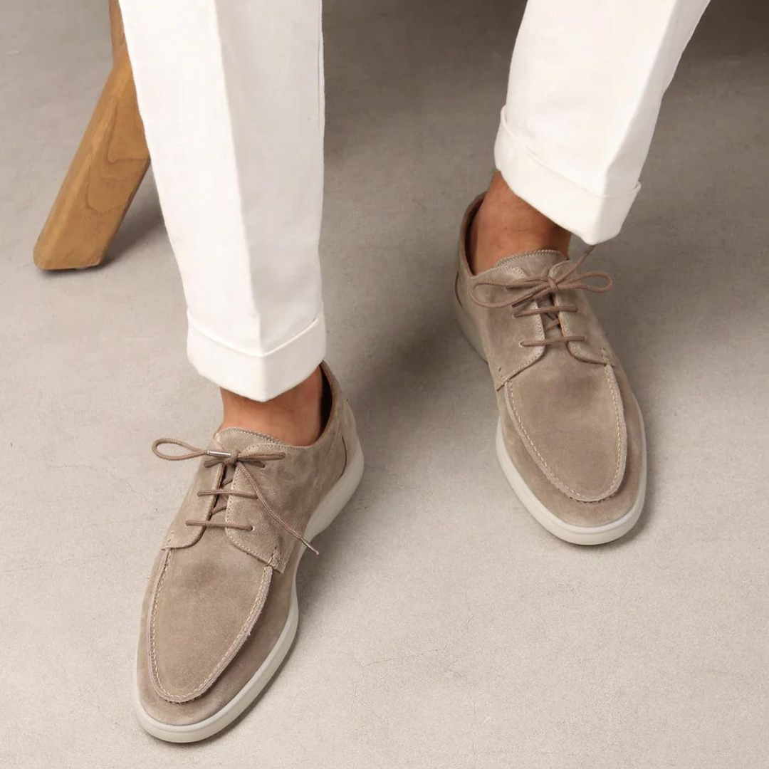 Men's luxury lace-up loafers, elegant formal dress shoes for sophisticated style & comfort.