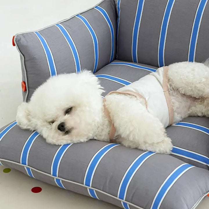 Cozy pet calming bed for small dogs, cream color, soft cotton, easy to clean pet bed