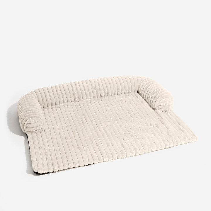 Non-slip sofa protector blanket in brown, ideal for homes with dogs and cats, easy clean