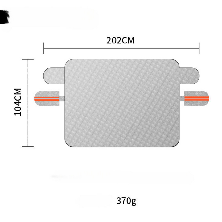 "Magnetische Windschutzscheibenabdeckung schützt Auto vor Schnee und Eis, mit starken Magnetkanten, vielseitig einsetzbar."