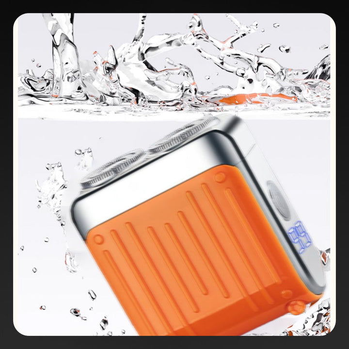 "Magnetischer Rasierer mit grauer Oberfläche, kompakt und leicht, ideal für ultraglattes, hautschonendes Rasieren."