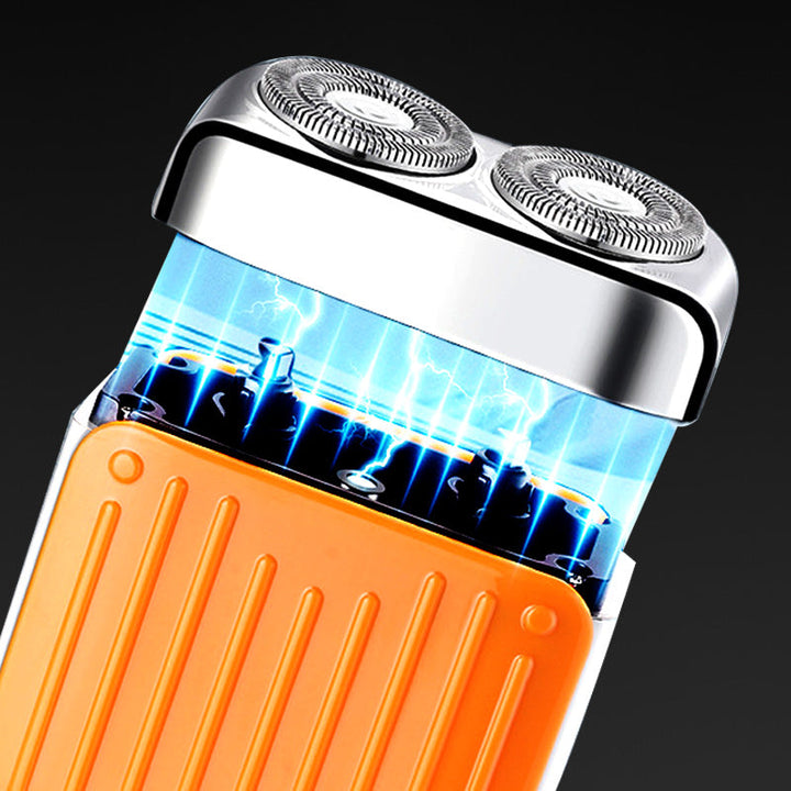 "Magnetischer Rasierer mit grauer Oberfläche, kompakt und leicht, ideal für ultraglattes, hautschonendes Rasieren."