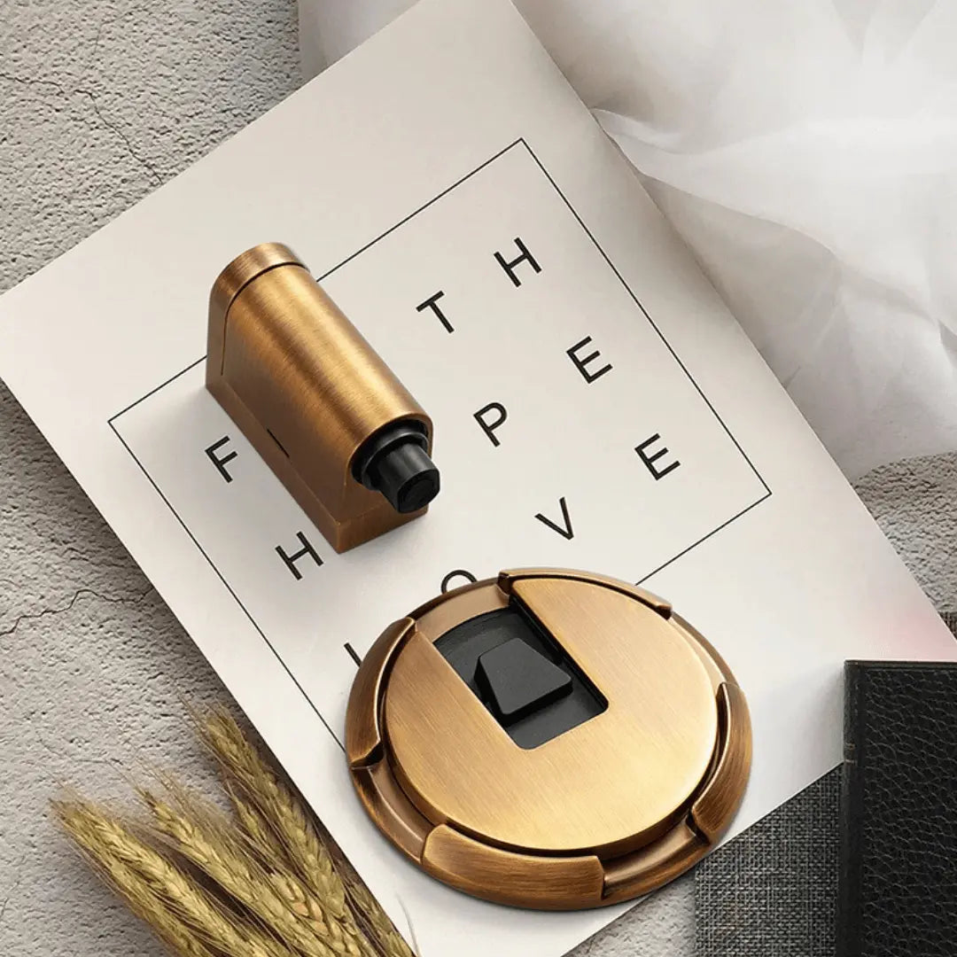 Magnetischer Türstopper ohne Bohren, starke Magnetkraft, elegantes Design, selbstklebend, geeignet für innen/außen.