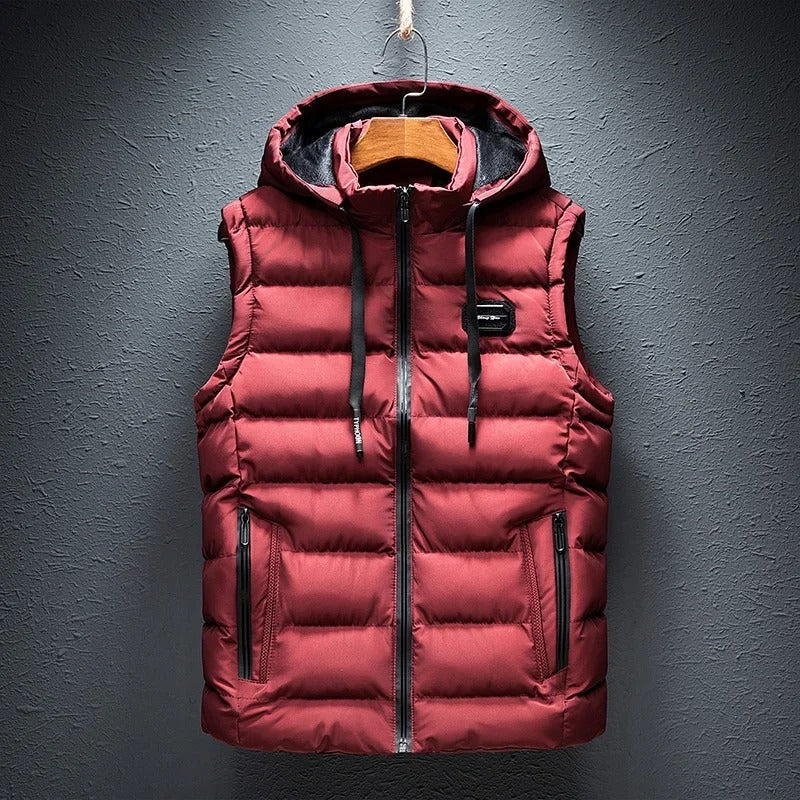 Men's insulated alpine vest for hiking, camping & outdoor adventures; lightweight & warm winter layering.