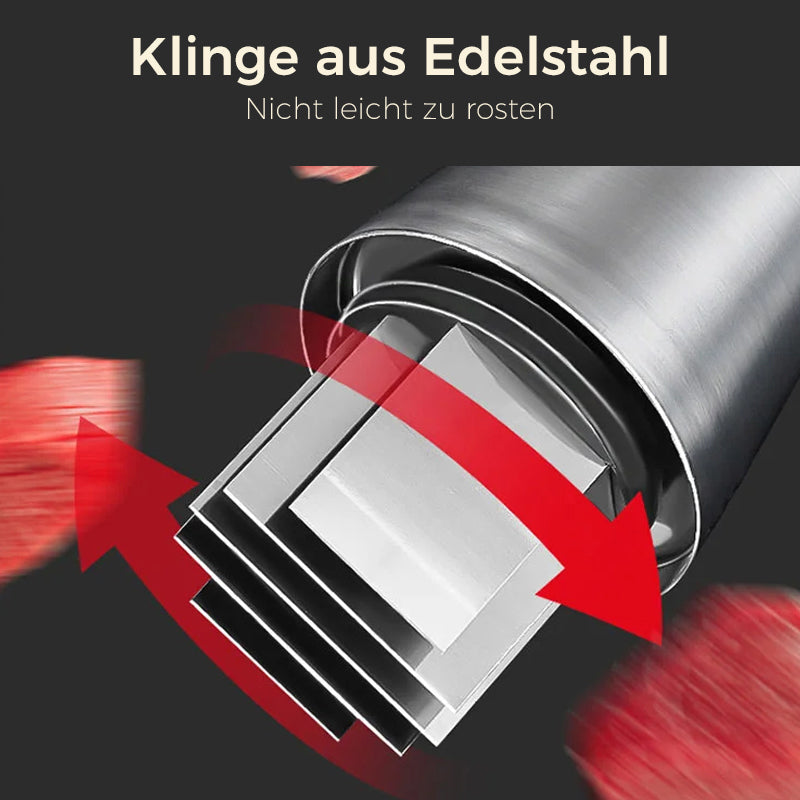 "Manueller Knoblauchhacker aus Edelstahl, Pressstil, mit scharfer Klinge, ideal zum Zerkleinern von Knoblauch und Gemüse."