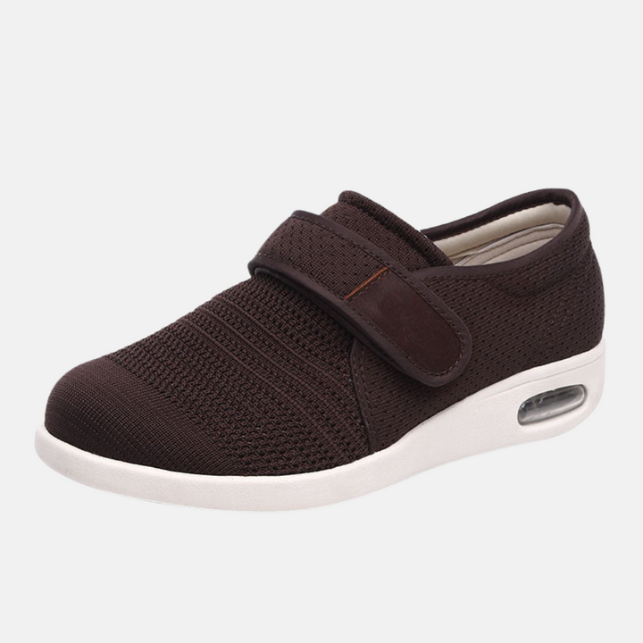 Men's practical orthopedic walking shoes, designed for daily comfort, with a convenient hook-and-loop adjustable strap.