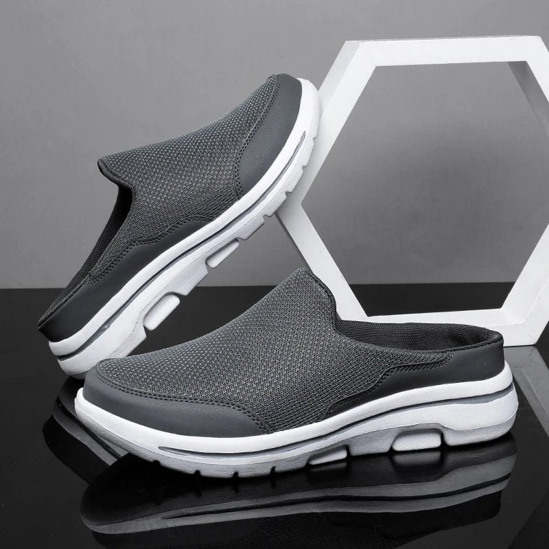 Versatile men's slip-on mule sandals, closed toe, great for relaxed summer days.