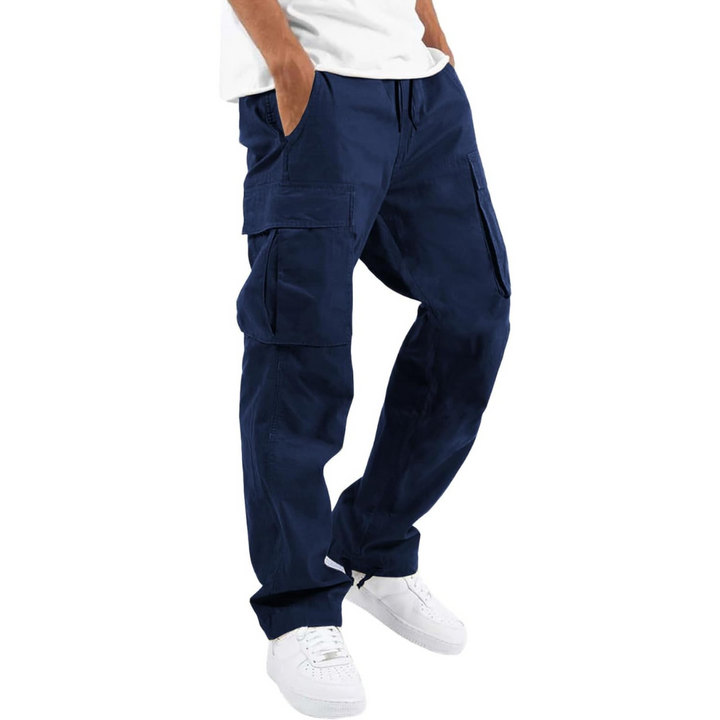 Stylish men's fashion cargo joggers. Comfortable loose fit for an active lifestyle or versatile casual wear.