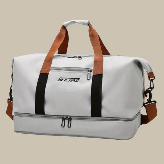 Durable men's large sports gym duffle bag with dedicated shoe section, ideal for athletic gear & travel.