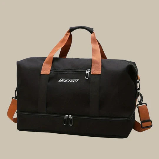 Keep shoes separate! Men's large, water-resistant duffle gym bag, ideal for clean gear organization.