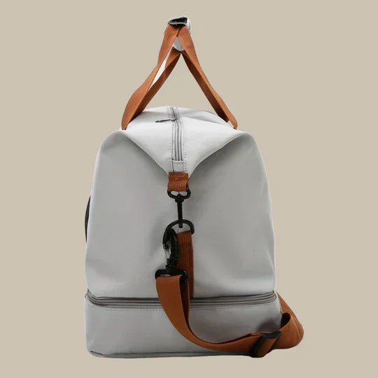 Men's durable Oxford cloth duffel bag with shoe compartment, perfect for gym, sport, travel, or weekend trips.