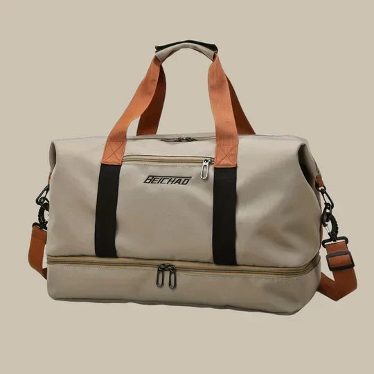 Versatile men's travel and gym duffel bag with a convenient shoe compartment, great for sports luggage.