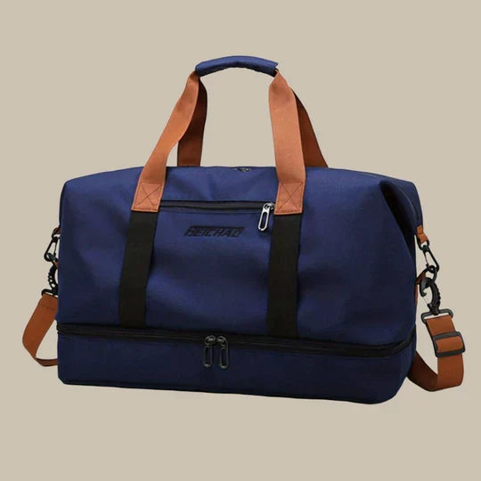 New men's duffel bag: durable Oxford cloth, spacious design, integrated shoe compartment for gym & travel.