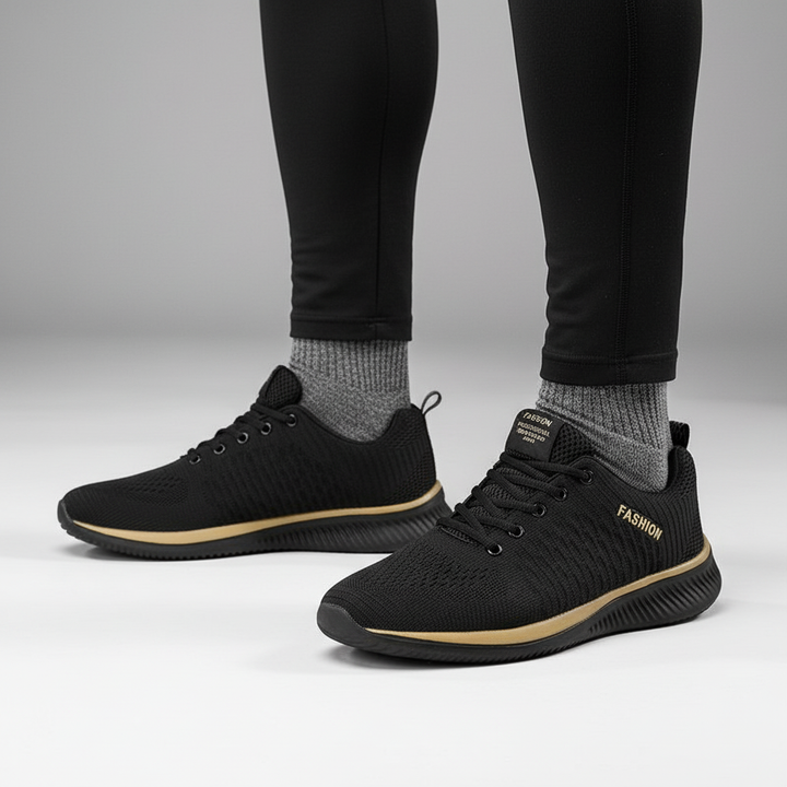 Lightweight men's athletic footwear, featuring a breathable knit upper & durable sole for ultimate comfort.