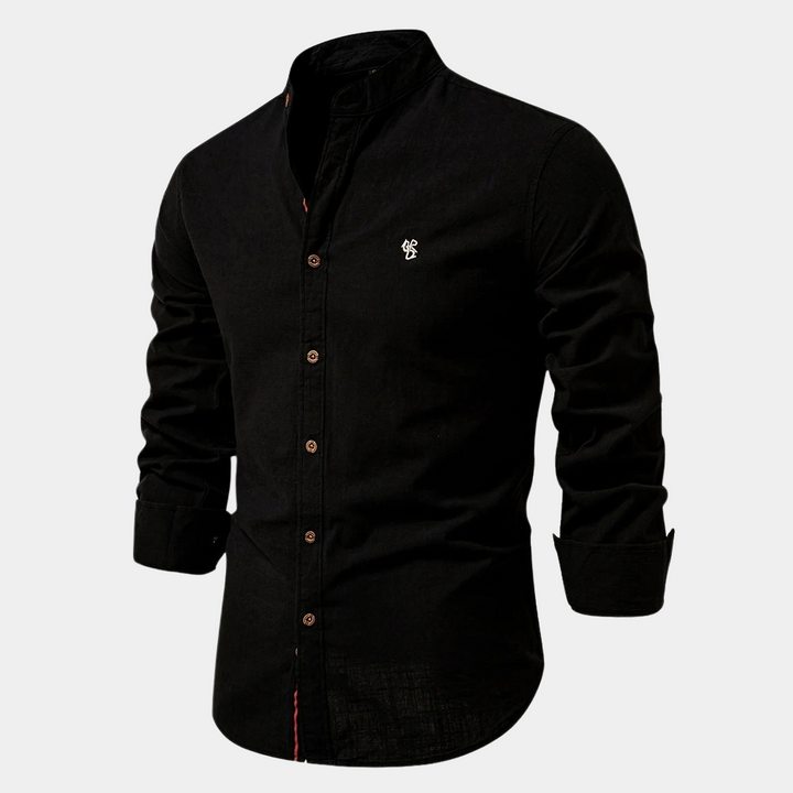 Men's lightweight long-sleeve summer shirt, perfect for warm weather. Breathable fabric & stylish slim fit.