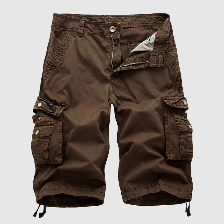 Stylish men's knee-length cargo shorts, perfect for everyday casual wear and summer adventures.