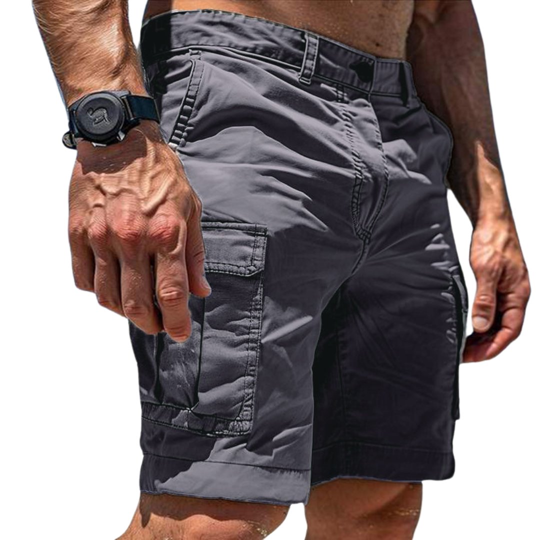 Versatile men's cargo shorts with a relaxed fit for outdoor adventures & everyday casual wear. Multi-pocket design.