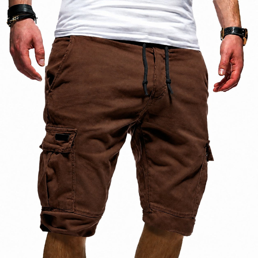 Men's relaxed fit cargo shorts for active summer outdoor walks, hiking, and everyday comfort.