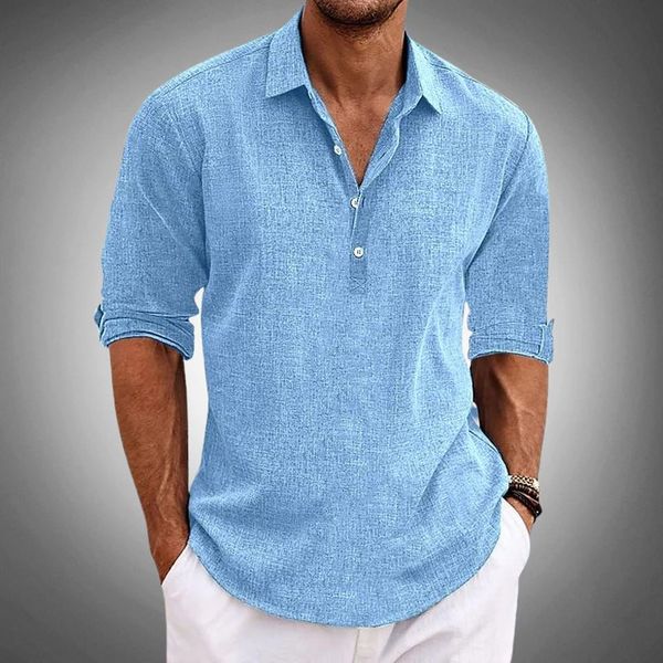 Men's relaxed fit casual polo shirt for everyday comfort. Short sleeve summer top with button placket.