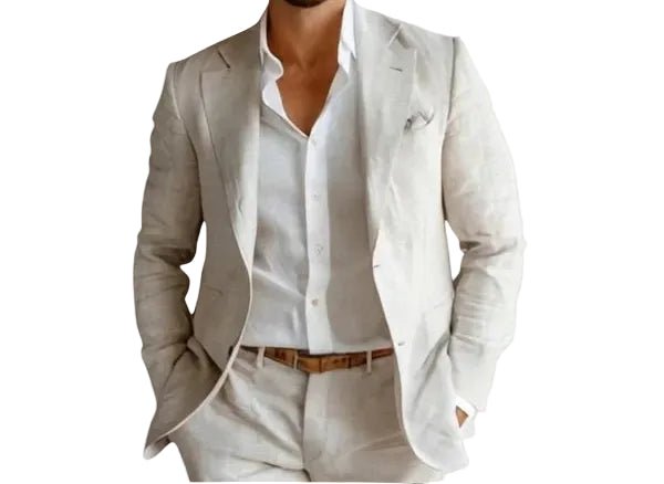 Stylish men's open chest summer blazer with a relaxed fit. Perfect casual or smart casual lightweight men's jacket.