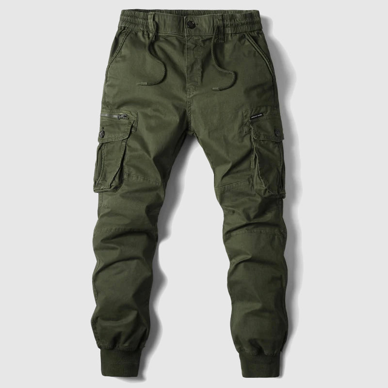 Men's modern slim fit cargo joggers, offering a tapered leg for casual & urban fashion.