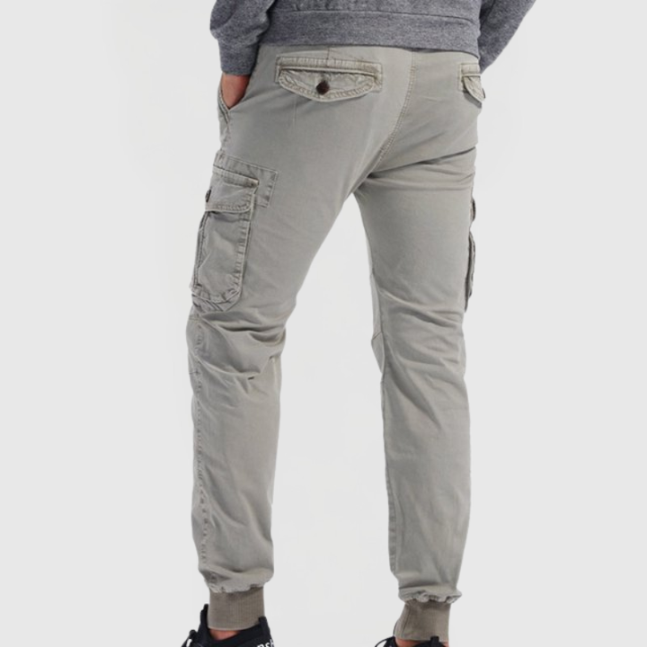 Versatile men's slim fit utility cargo joggers, great for everyday style and comfort.