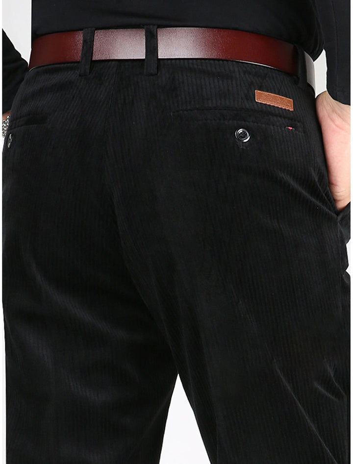 Men's structured ribbed pants for effortless casual style. Comfortable straight fit & versatile for everyday wear.