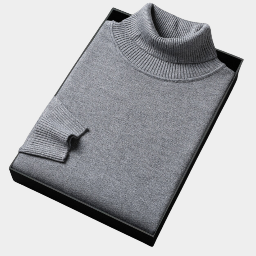 Mens tailored roll neck polo sweater. Perfect blend of comfort & sophisticated style for versatile looks.