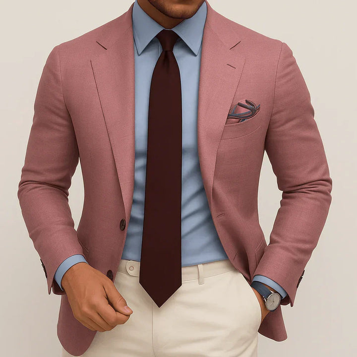 Sharp men's slim fit suit blazer, tailored for sophisticated business attire, formal wear & wedding fashion.