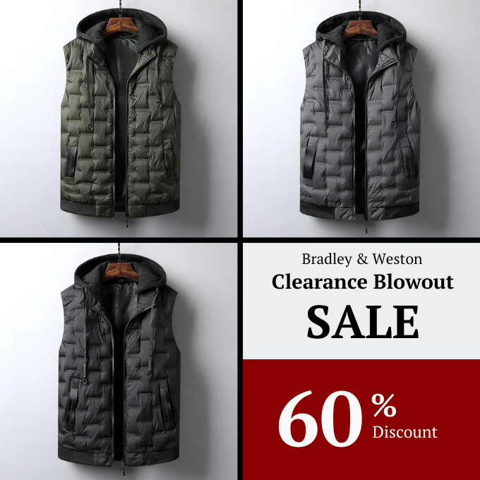 Men's Trailblazer outdoor vest with removable hood. Ideal activewear sleeveless jacket for cold weather layering.