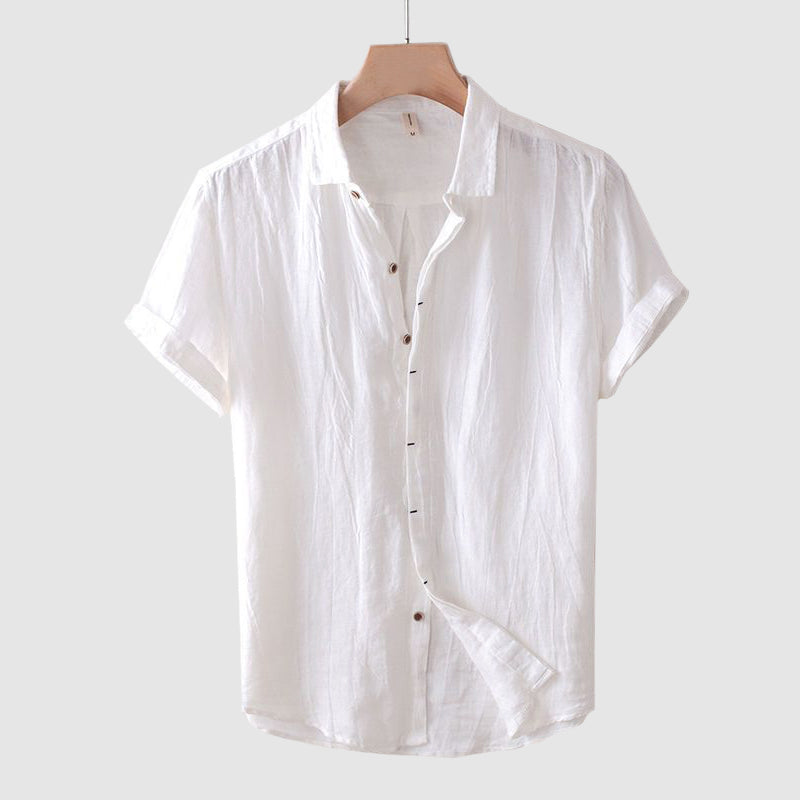 Comfortable men's short sleeve shirt with button front. Perfect for warm weather & everyday style.