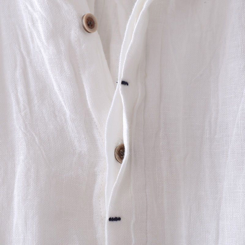 Breathable men's Tuscan style shirt with short sleeves, great for summer everyday wear.