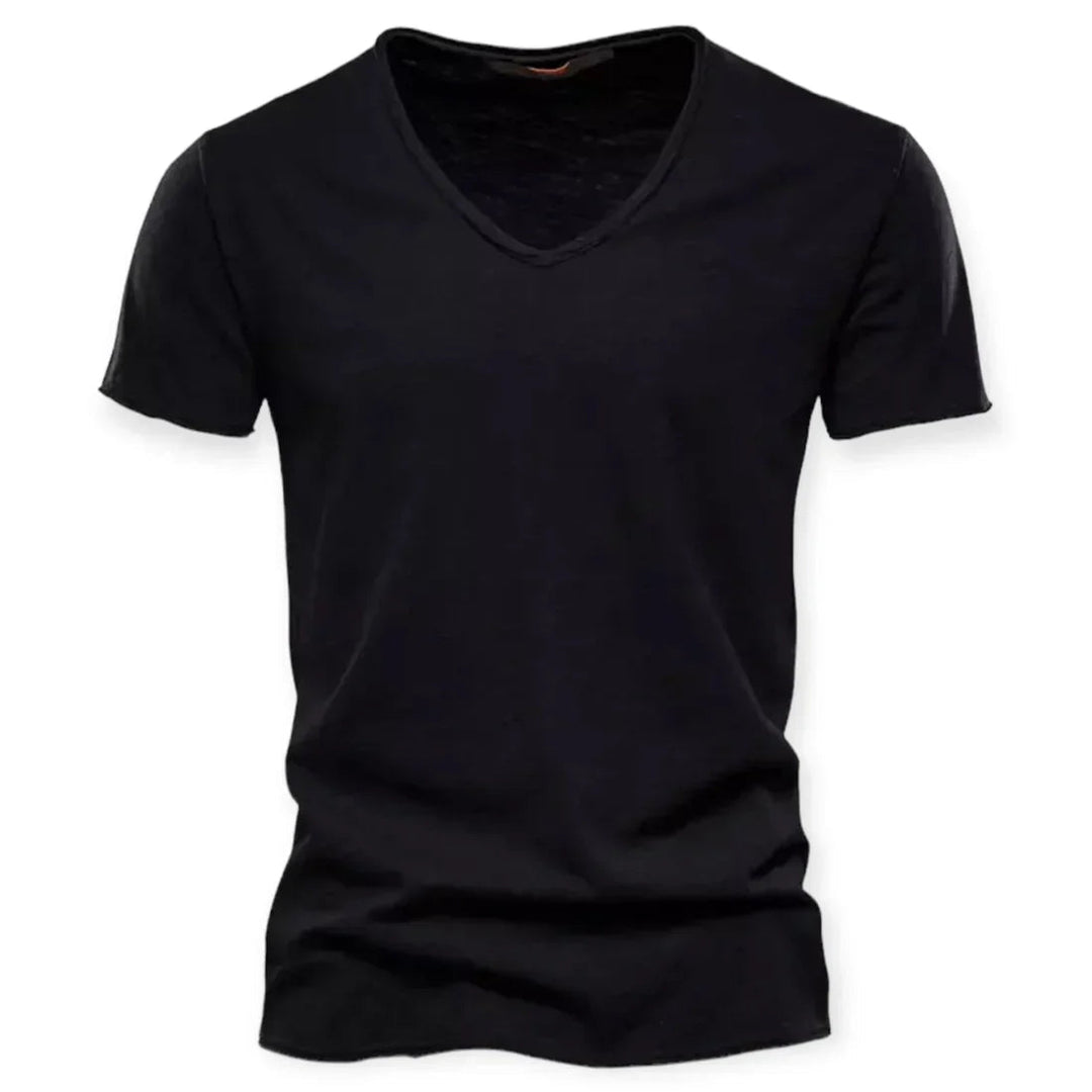 Versatile men's V-neck t-shirt. A solid casual top, great for everyday style or easy layering.
